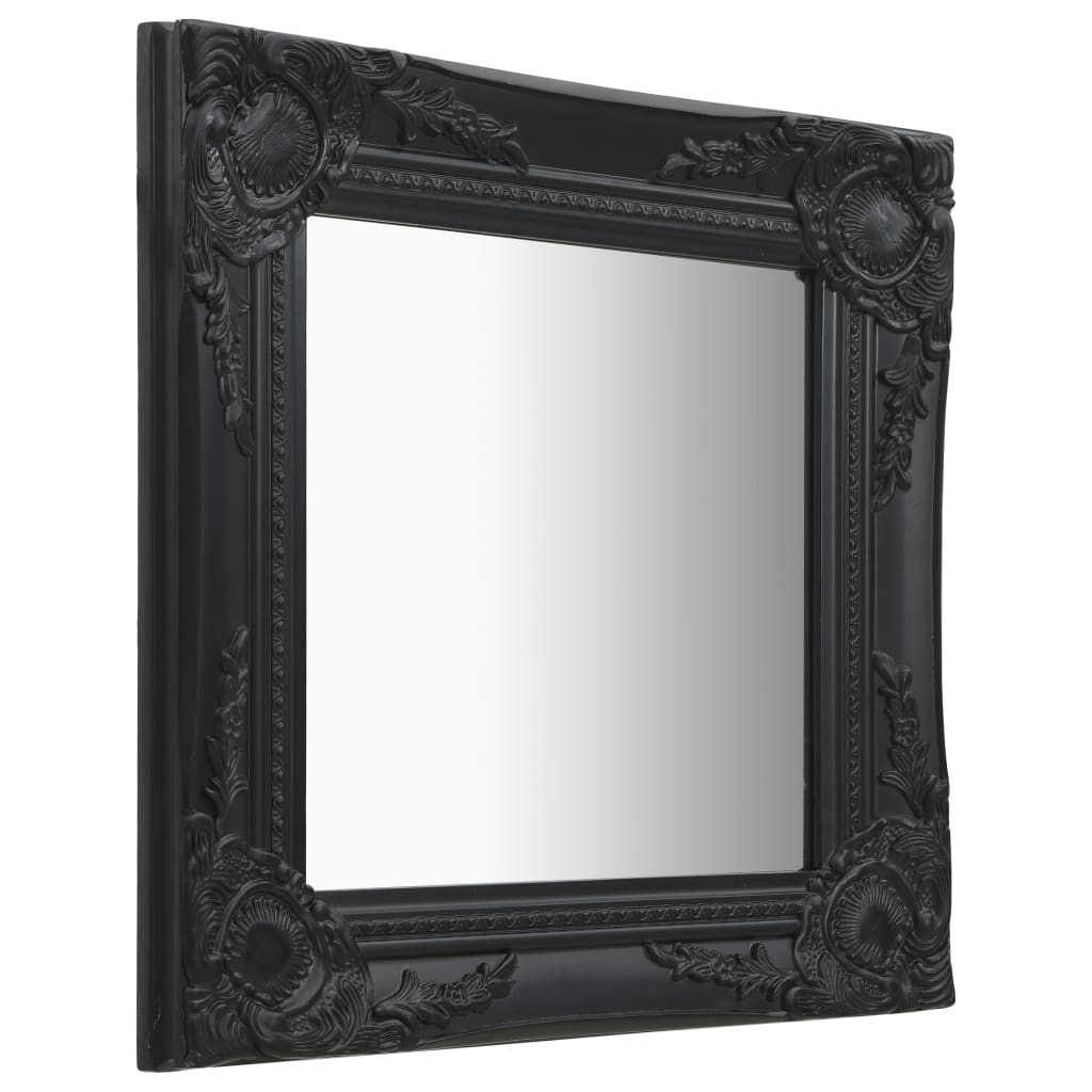 vidaXL Wall Mirror Baroque Style15.7"x15.7" Black