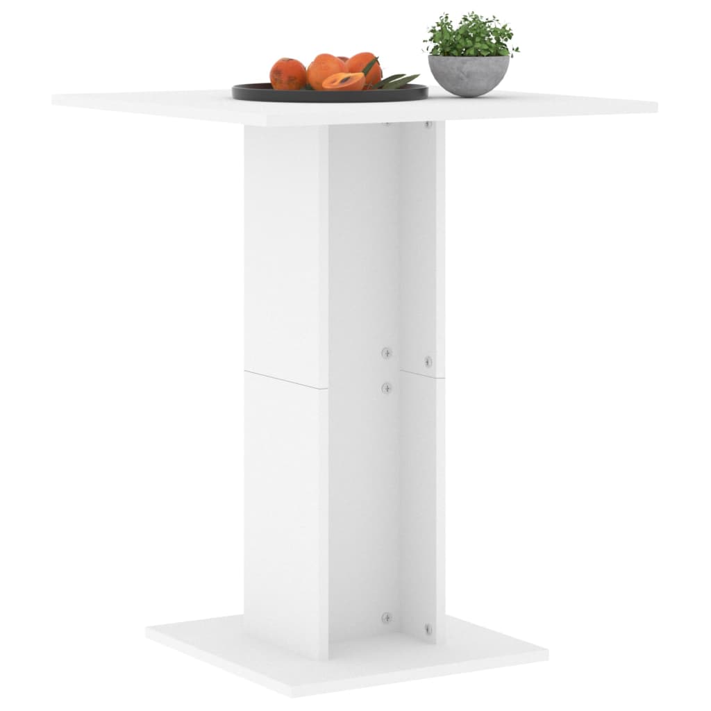 vidaXL Bistro Table White 23.6"x23.6"x29.5" Engineered Wood