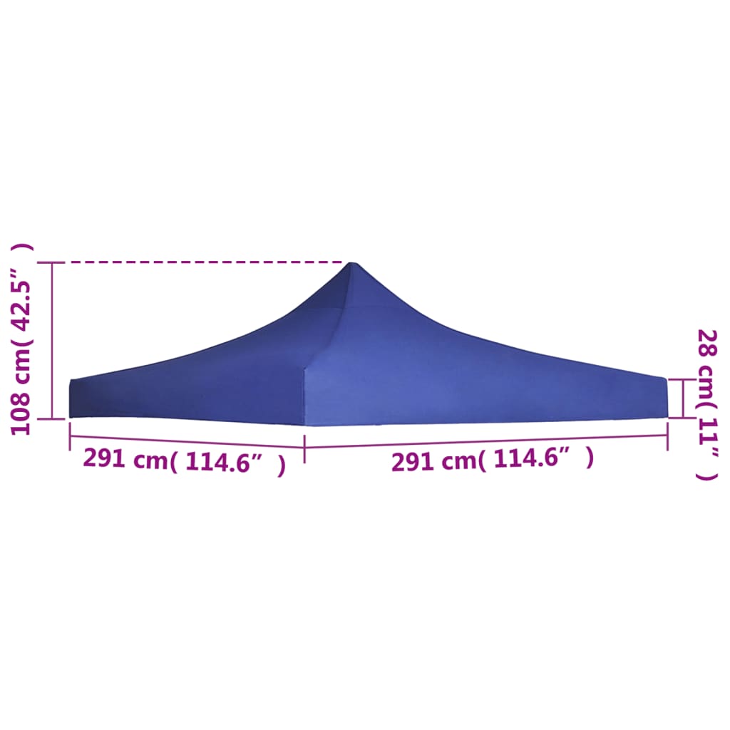 vidaXL Party Tent Roof 118.1"x118.1" Blue