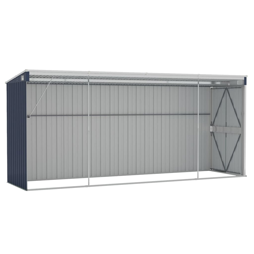vidaXL Wall-mounted Garden Shed Anthracite 46.5"x150.4"x70.1" Steel