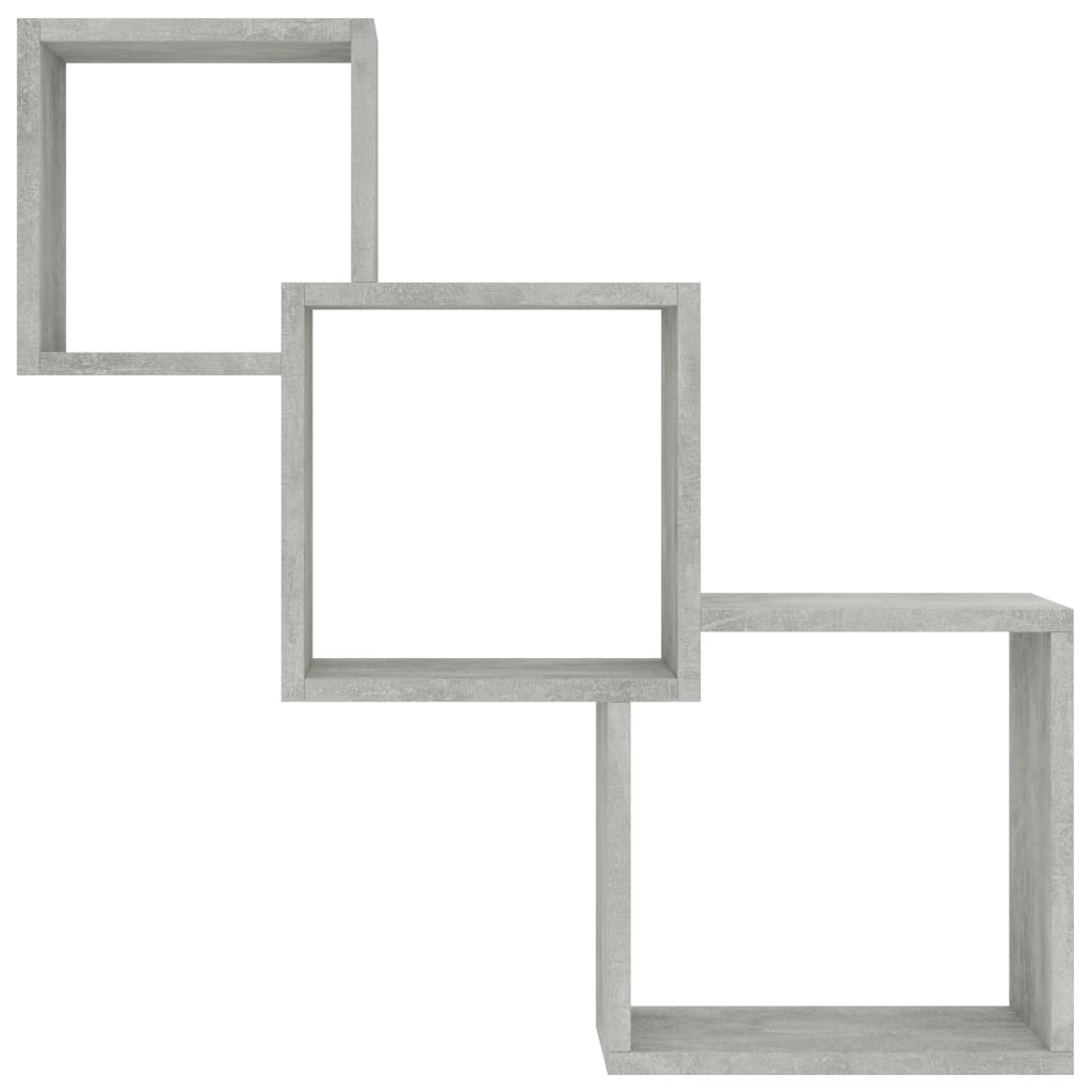vidaXL Cube Wall Shelves Concrete Gray 26.8"x5.9"x26.8" Engineered Wood