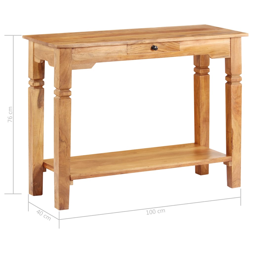 vidaXL Console Table 39.3"x15.7"x29.9" Solid Acacia Wood