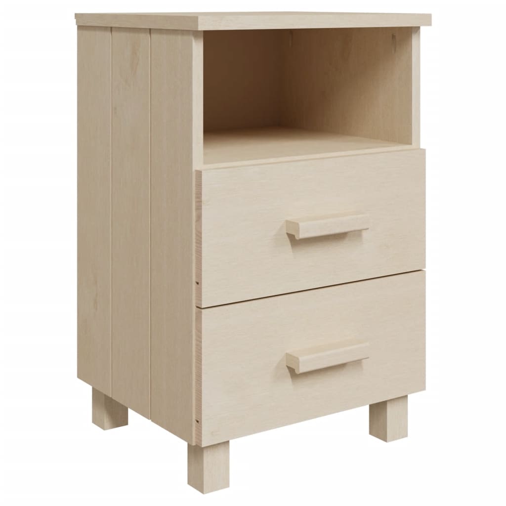 vidaXL Bedside Cabinets HAMAR 2 pcs Honey Brown 15.7"x13.8"x24.4" Solid Wood