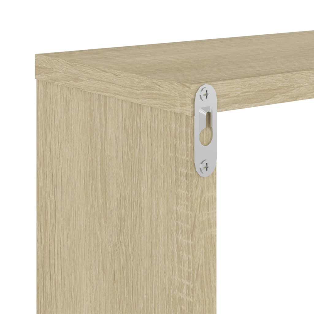 vidaXL Wall Shelves 2 pcs Sonoma Oak 19.7"x5.9"x19.7" Engineered Wood