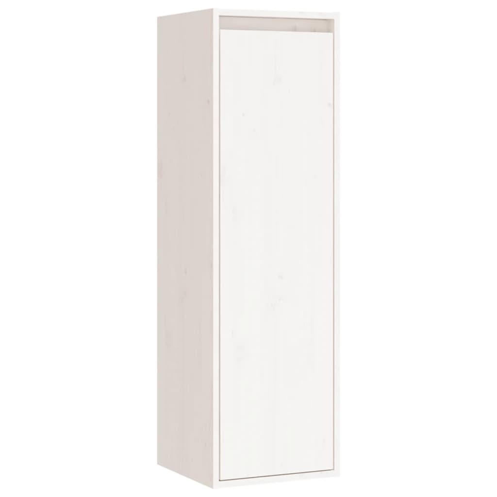 vidaXL Wall Cabinet White 11.8"x11.8"x39.4" Solid Pinewood