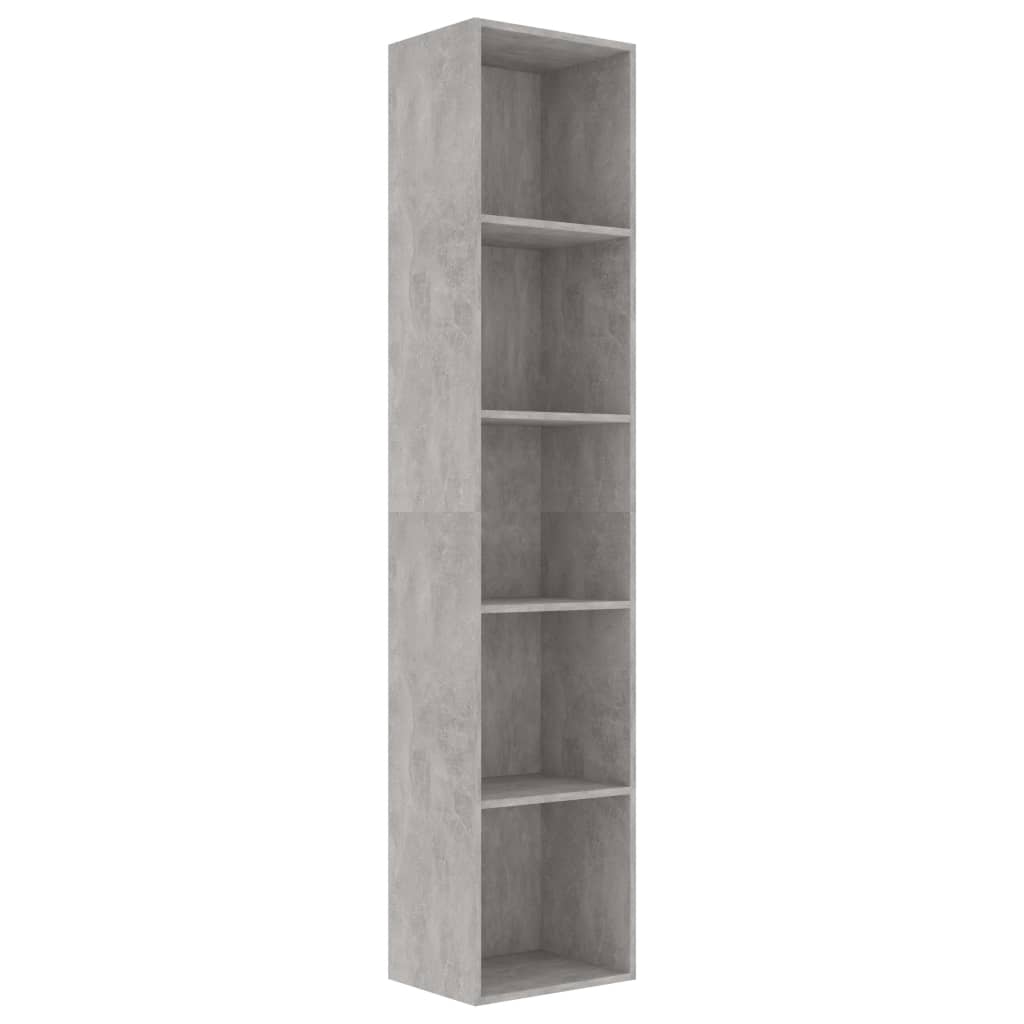 vidaXL Book Cabinet Concrete Gray 15.7"x11.8"x74.4" Chipboard