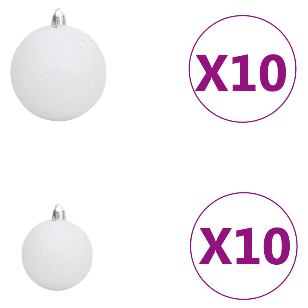 vidaXL Artificial Pre-lit Christmas Tree with Ball Set White 94.5"