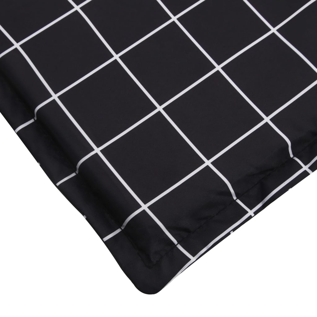 vidaXL Sun Lounger Cushion Black Check Pattern Oxford Fabric