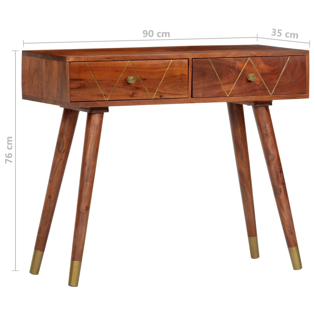 vidaXL Console Table 35.4"x13.8"x29.9" Solid Acacia Wood