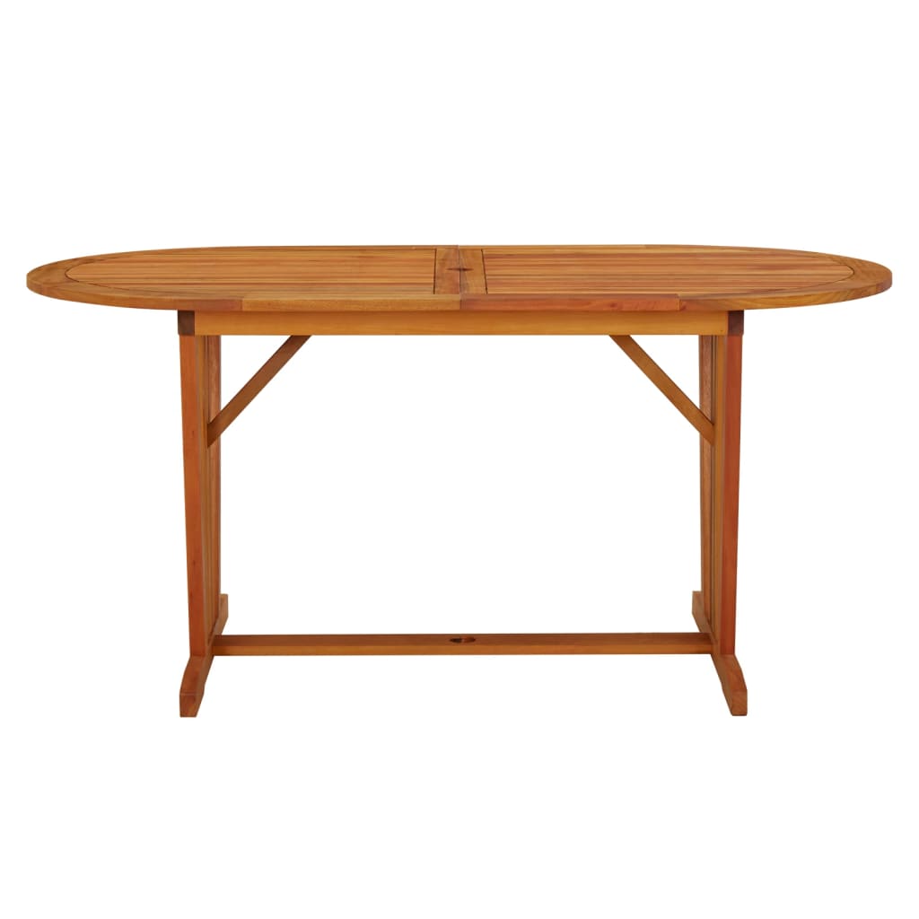 vidaXL Patio Table 63"x33.5"x29.5" Solid Wood Eucalyptus