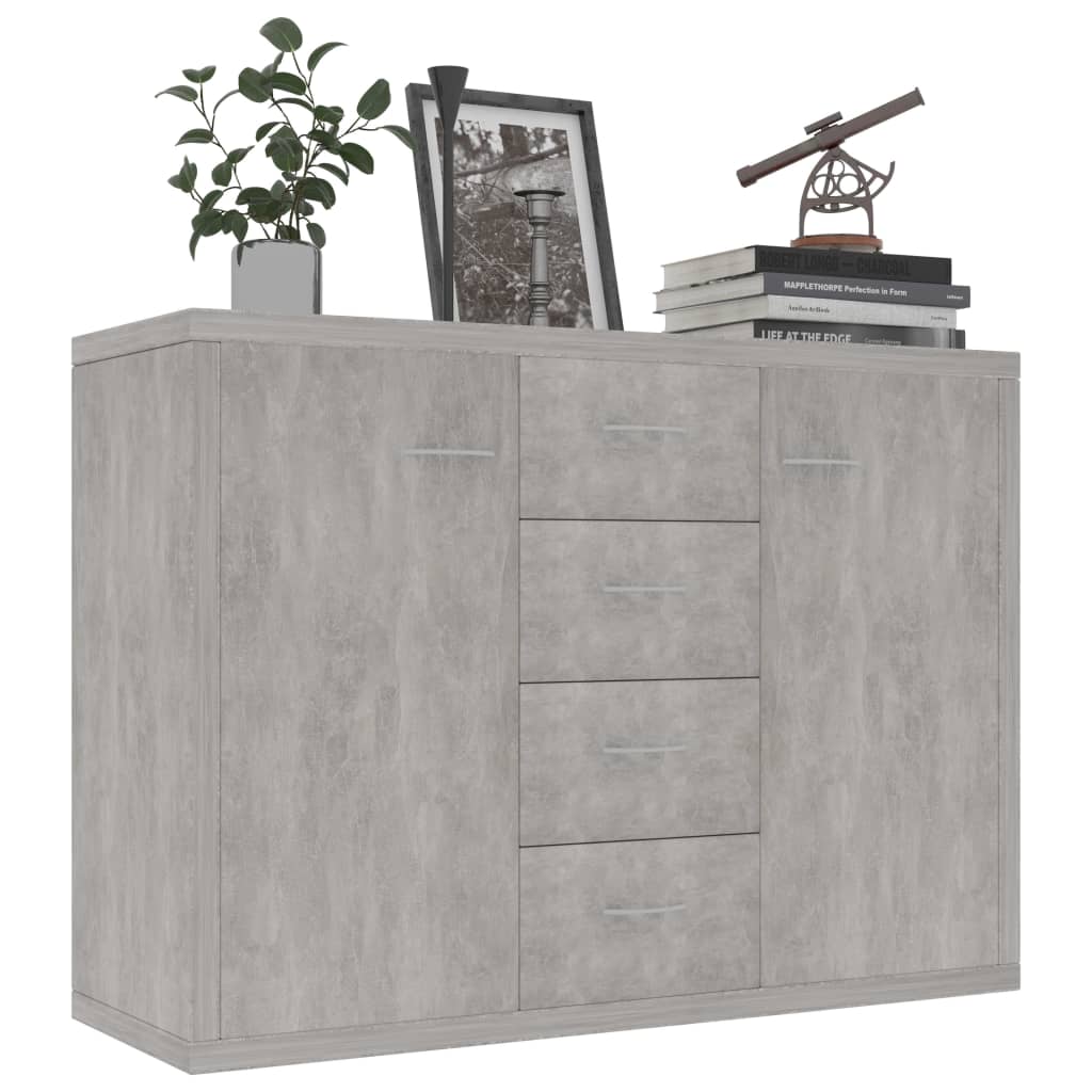 vidaXL Sideboard Concrete Gray 34.6"x11.8"x25.6" Engineered Wood