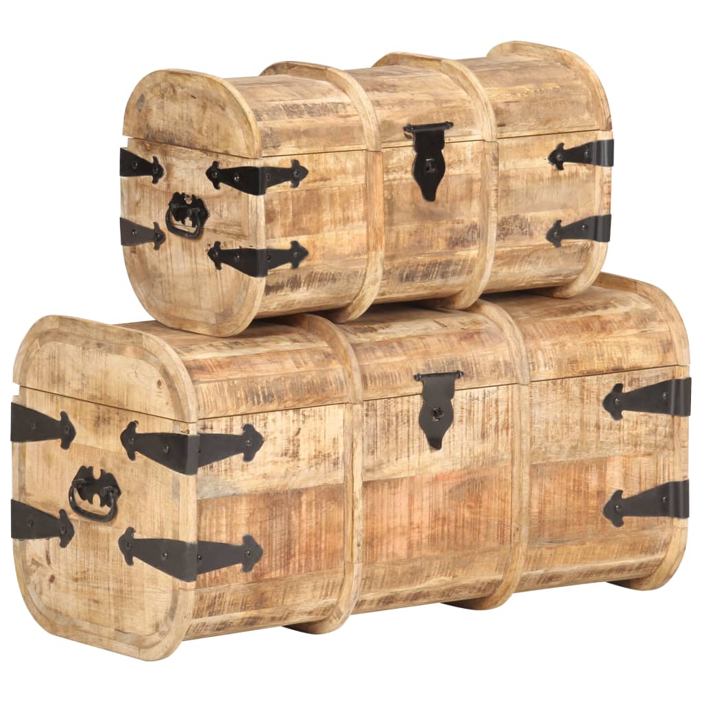 vidaXL Storage Chests 2 Pieces Solid Mango Wood