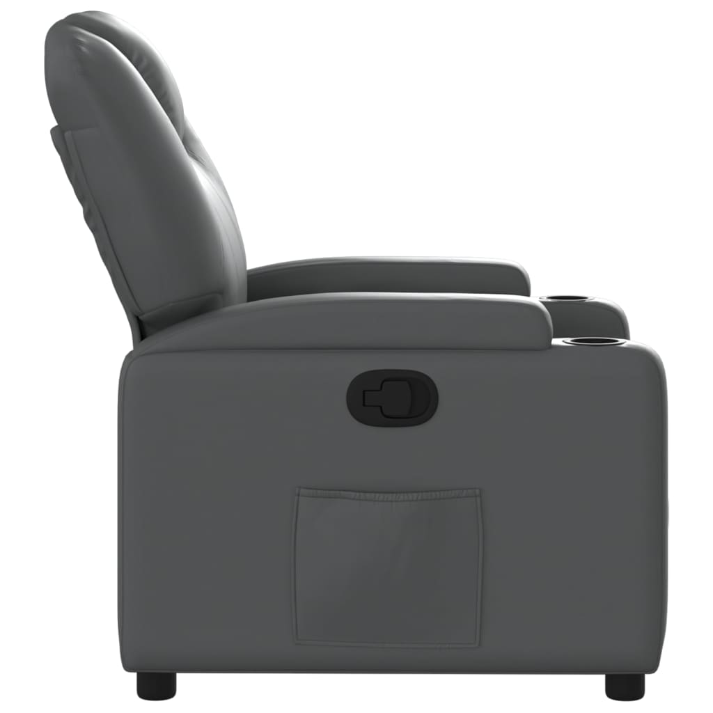 vidaXL Recliner Chair Gray Faux Leather