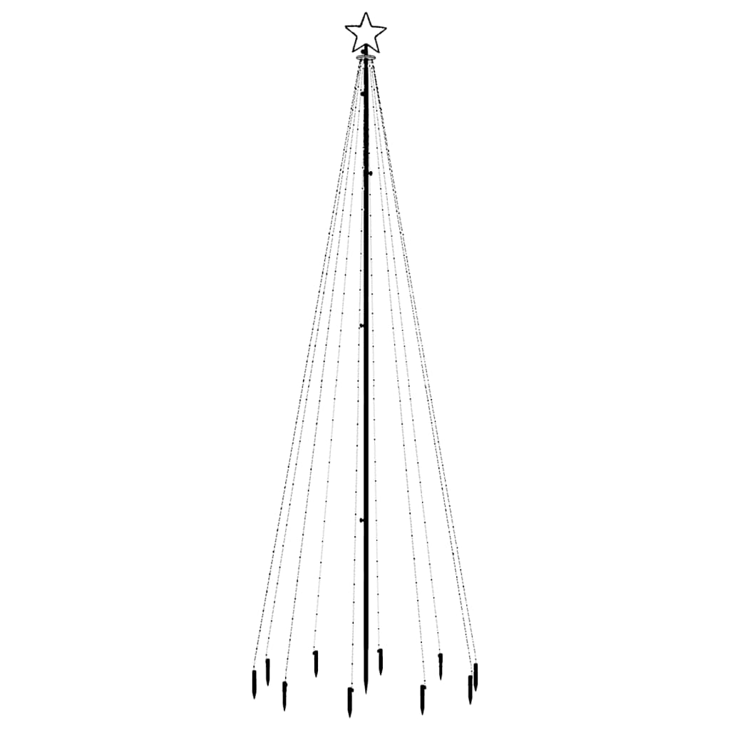 vidaXL Christmas Tree with Spike Warm White 310 LEDs 10 ft