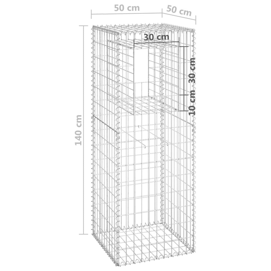 vidaXL Gabion Basket Post 19.7"x19.7"x55.1" Iron