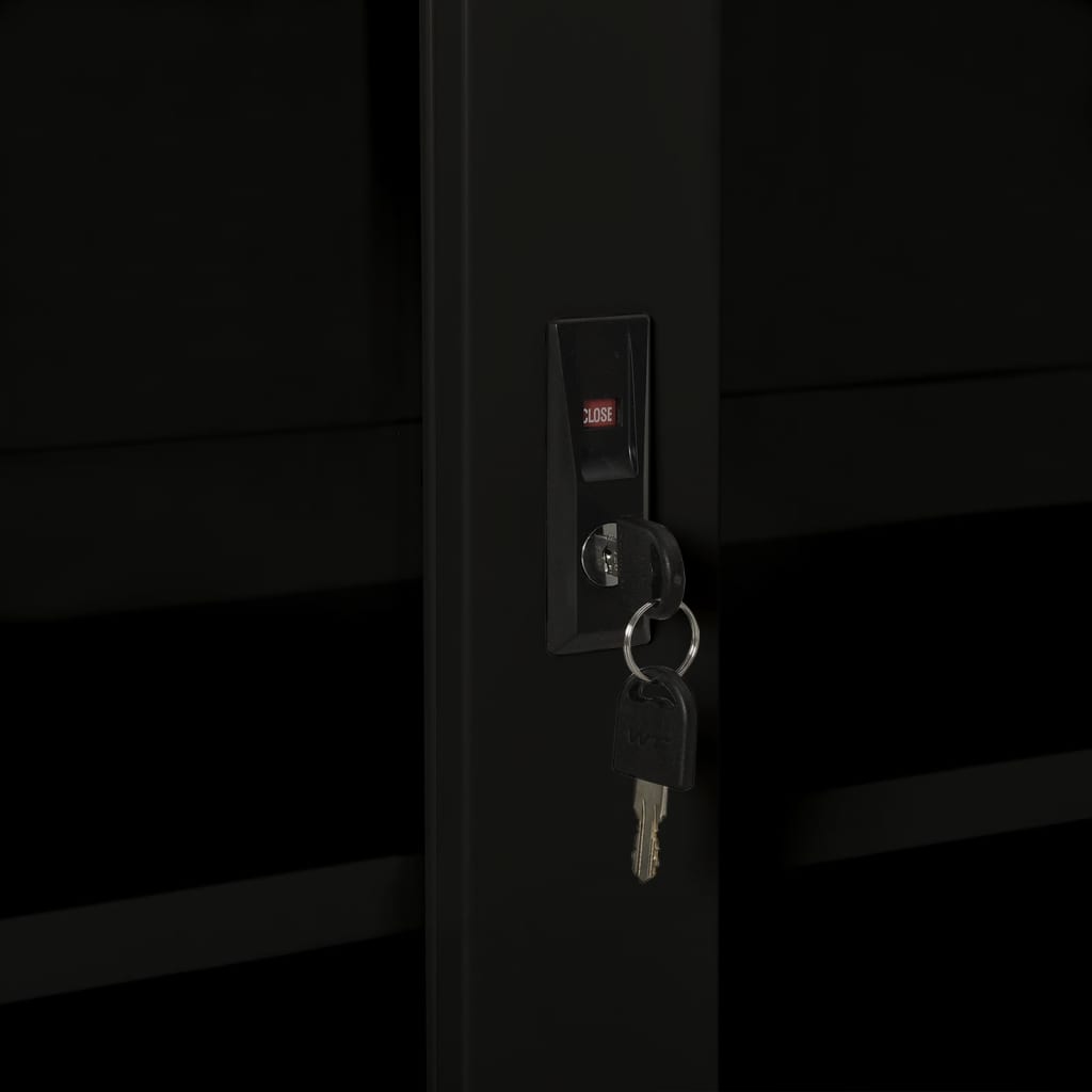vidaXL Sliding Door Cabinet Black 35.4"x15.7"x35.4" Steel