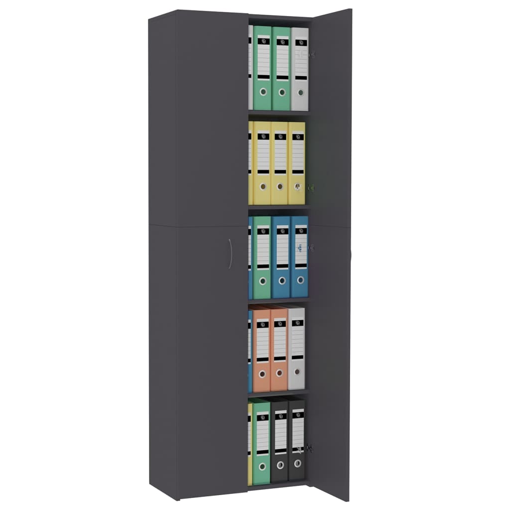 vidaXL Office Cabinet Gray 23.6"x12.6"x74.8" Chipboard