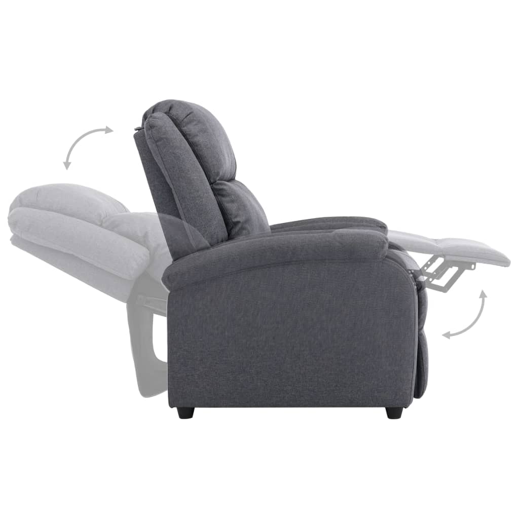 vidaXL Recliner Dark Gray Fabric