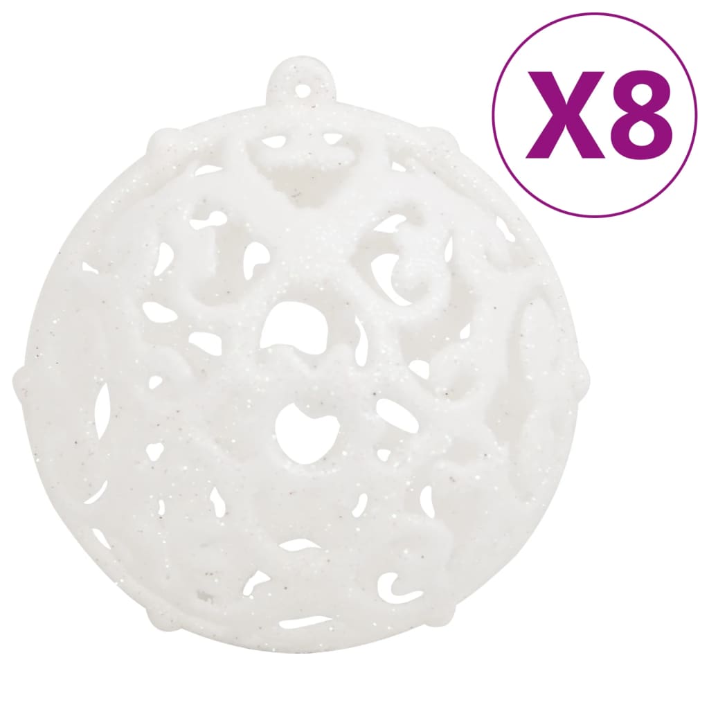 vidaXL 111 Piece Christmas Bauble Set White Polystyrene