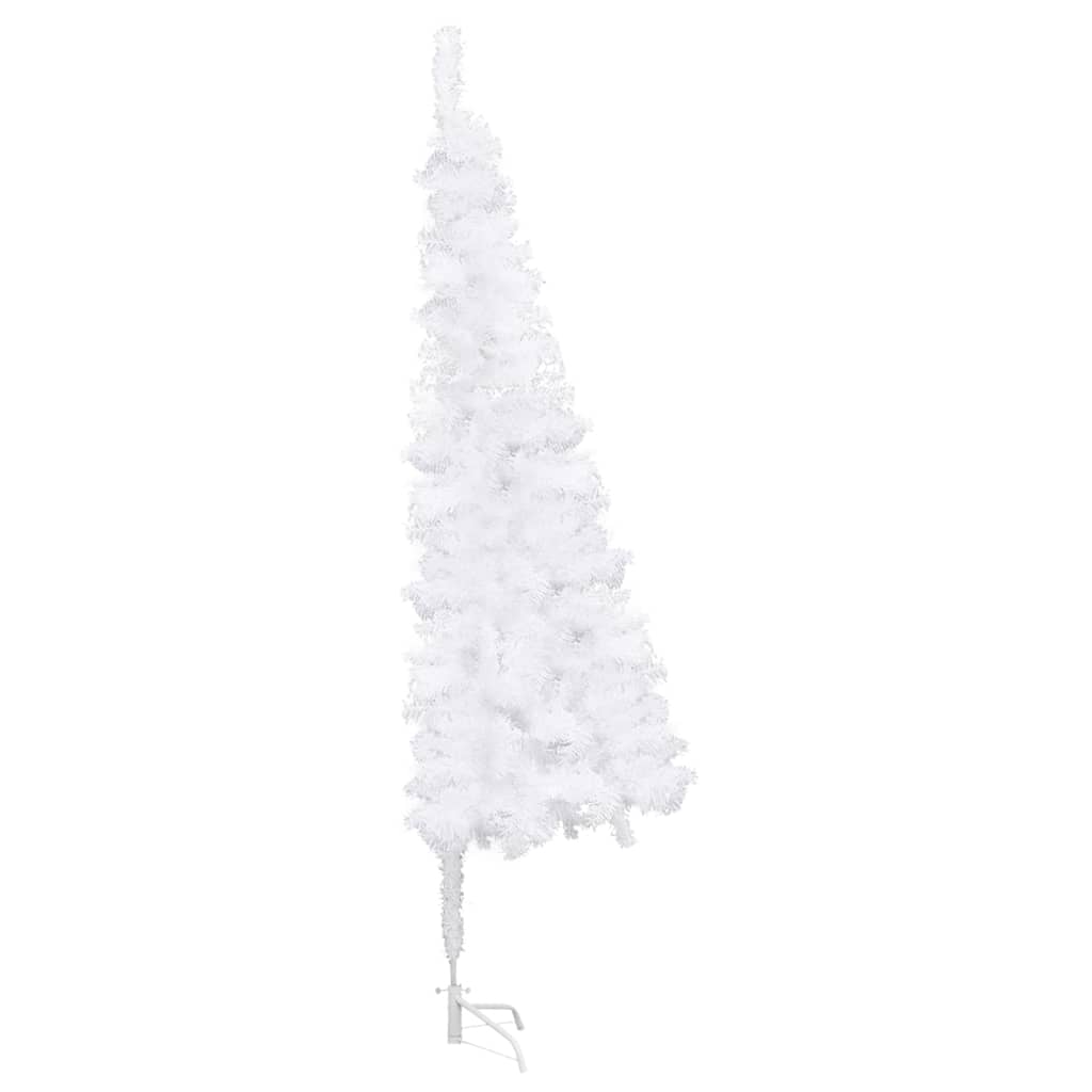 vidaXL Corner Artificial Christmas Tree with LEDs White 82.7" PVC