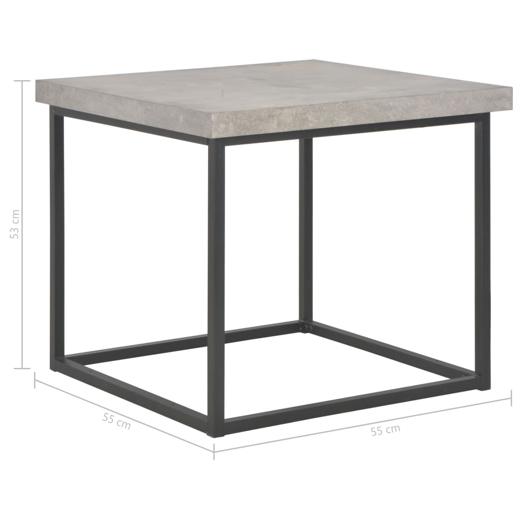 vidaXL Coffee Table 21.7"x21.7"x20.9" Concrete Look
