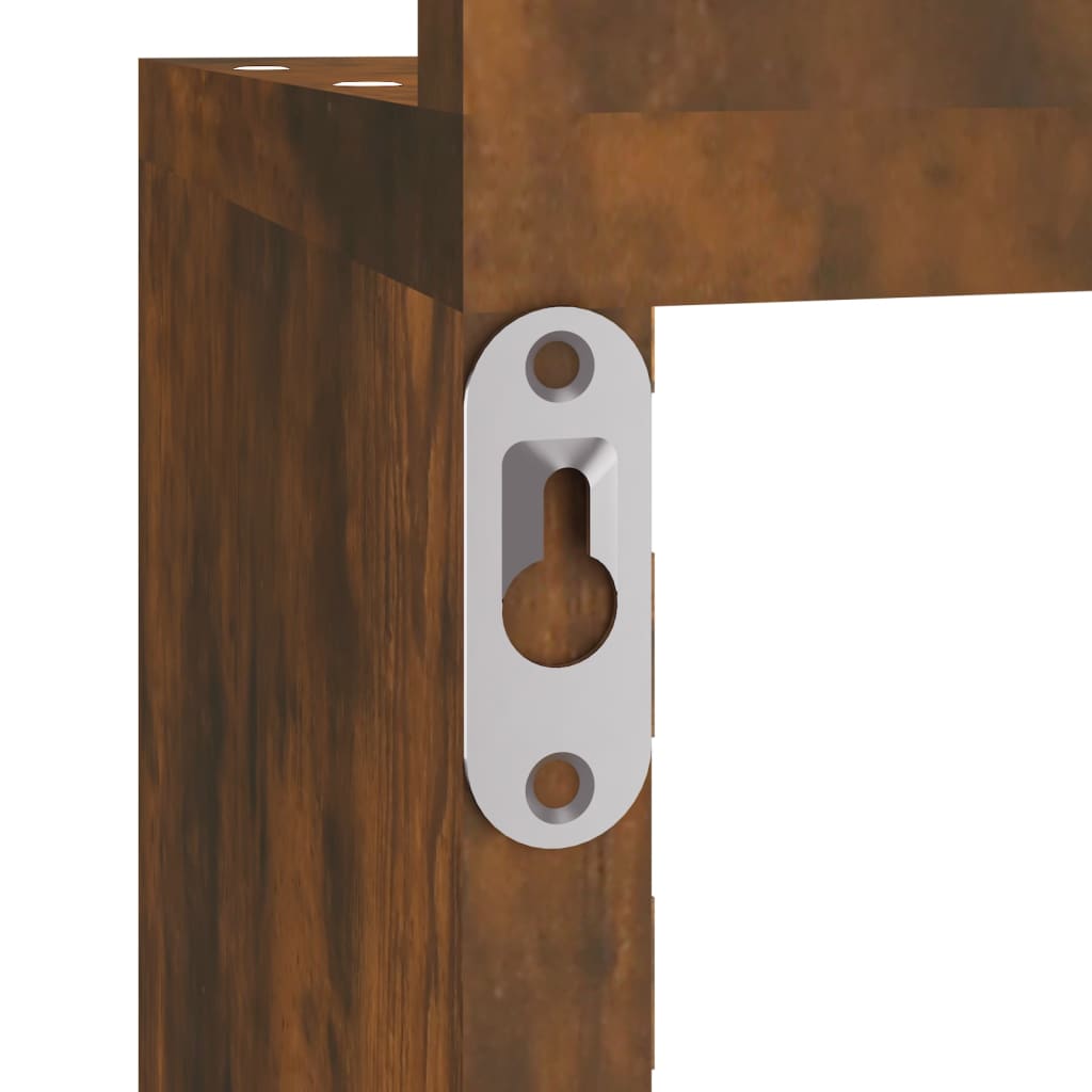 vidaXL Wall Corner Shelf Smoked Oak 7.9"x7.9"x50.2" Engineered Wood