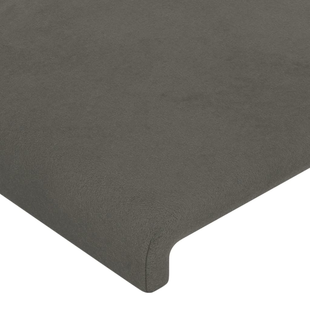 vidaXL LED Headboard Dark Gray 40.6"x6.3"x46.5"/50.4" Velvet