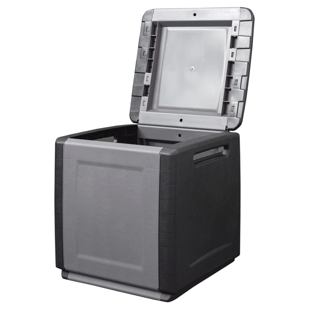 vidaXL Patio Storage Box 21.3"x20.9"x22.4" 34.3 gal Dark Gray and Black