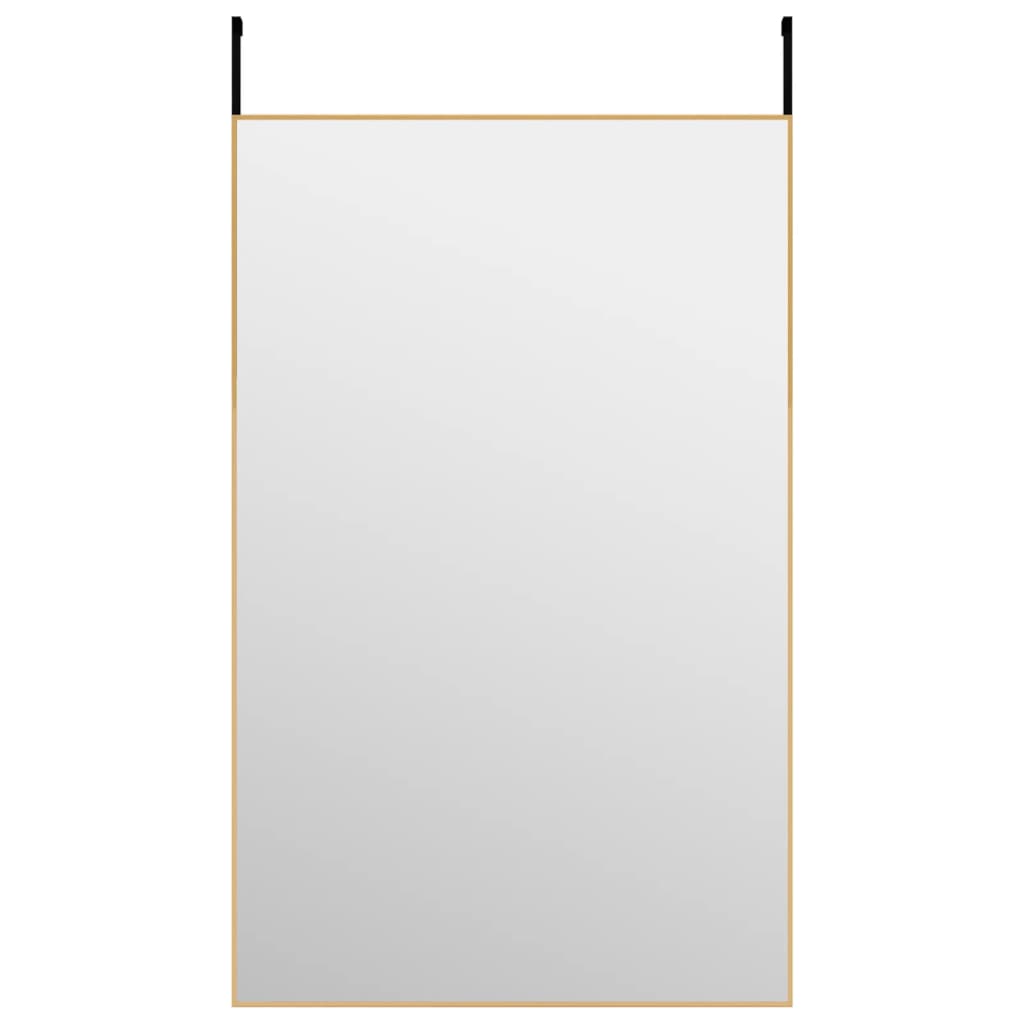 vidaXL Door Mirror Gold 19.7"x31.5" Glass and Aluminum