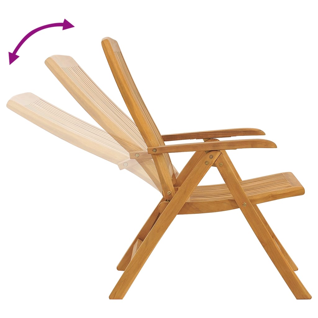 vidaXL Reclining Patio Chairs 6 pcs Solid Wood Teak