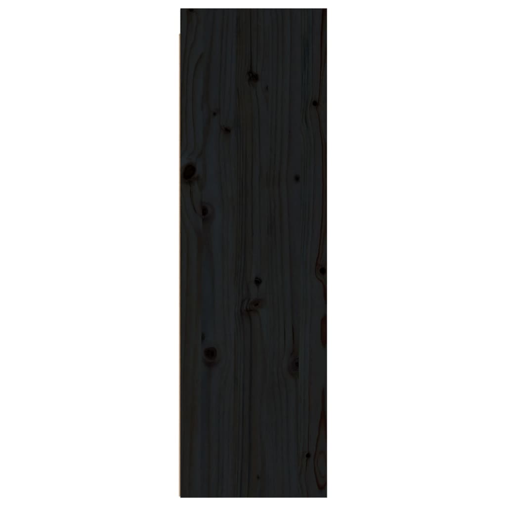 vidaXL Wall Cabinet Black 11.8"x11.8"x39.4" Solid Pinewood