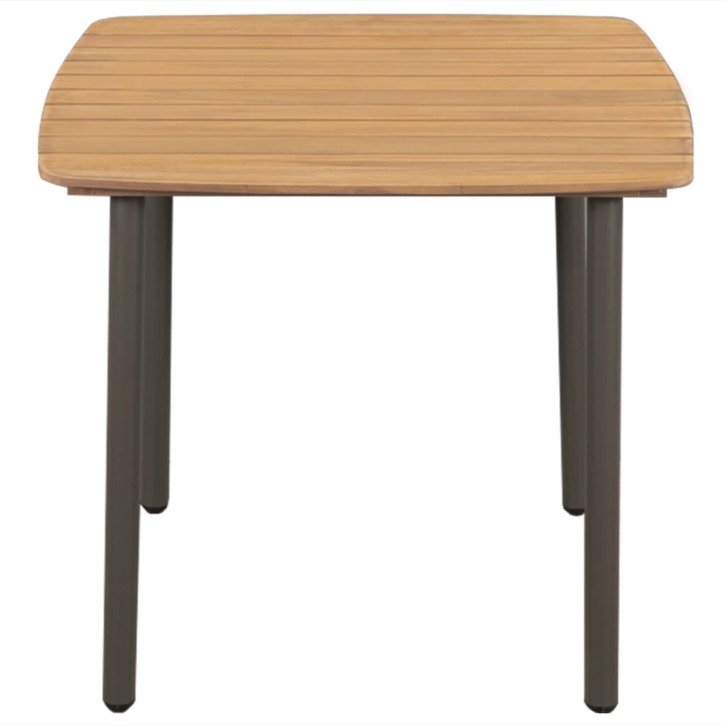 vidaXL Patio Table 31.5"x31.5"x28.3" Solid Acacia Wood and Steel