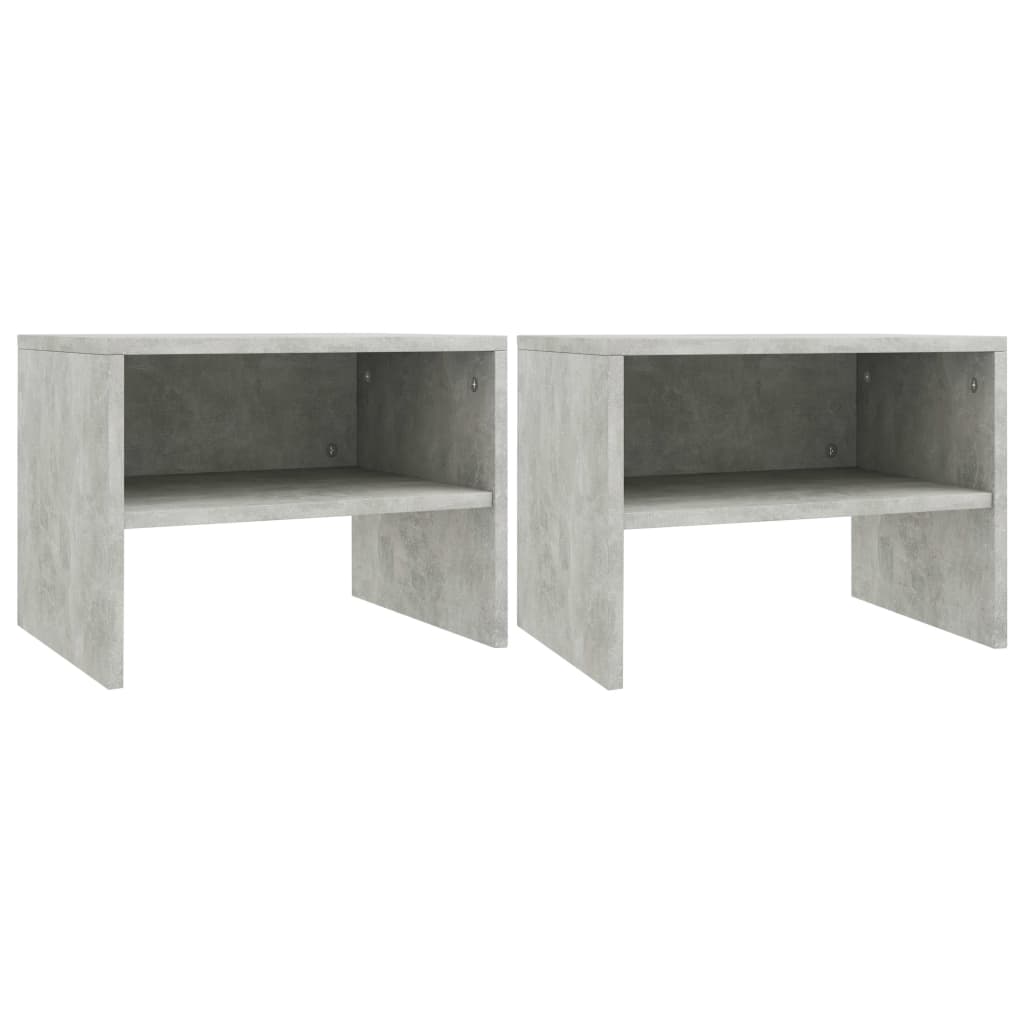 vidaXL Bedside Cabinets 2 pcs Concrete Gray 15.7"x11.8"x11.8" Engineered Wood