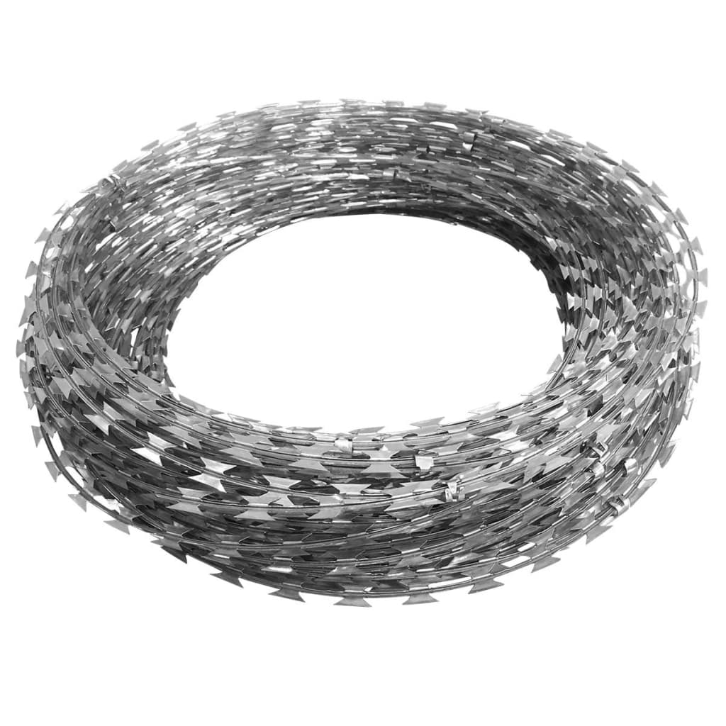 vidaXL Clipped Concertina Razor Wire Galvanized Steel 984.3'