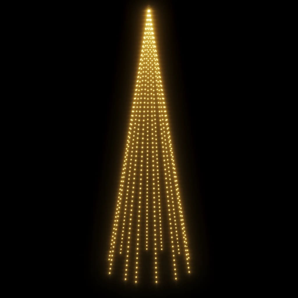 vidaXL Christmas Tree on Flagpole Warm White 1134 LEDs 26 ft