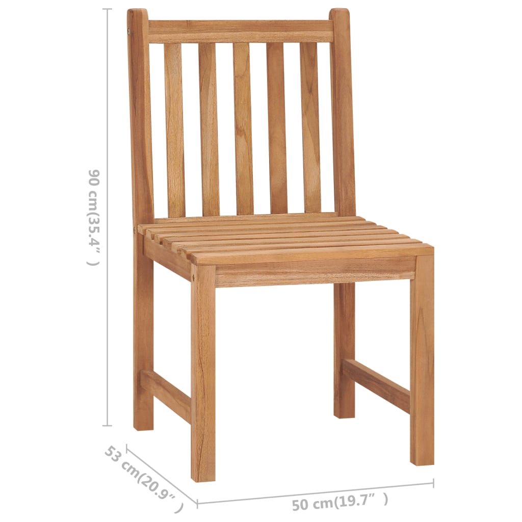 vidaXL Patio Chairs 4 pcs with Cushions Solid Teak Wood