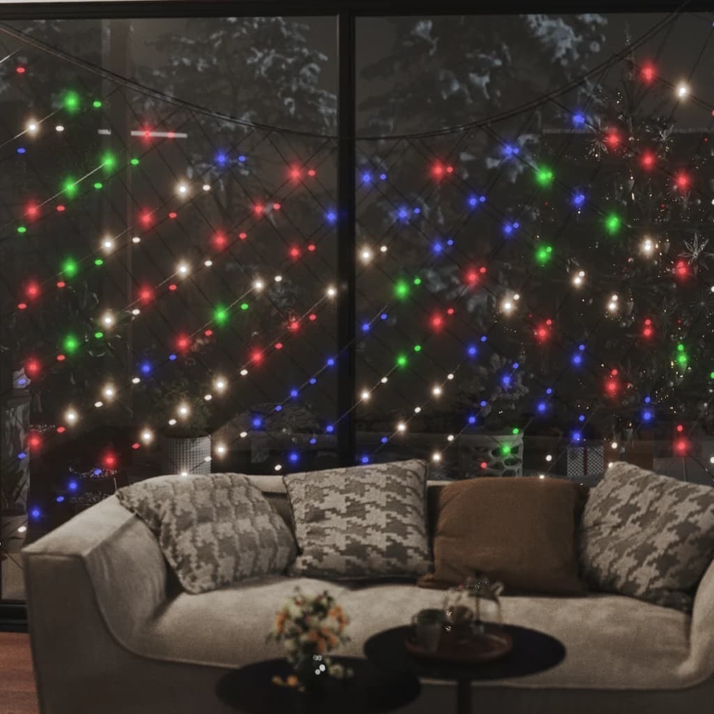 vidaXL Christmas Net Light Blue 9.8'x6.6' 204 LED Indoor Outdoor