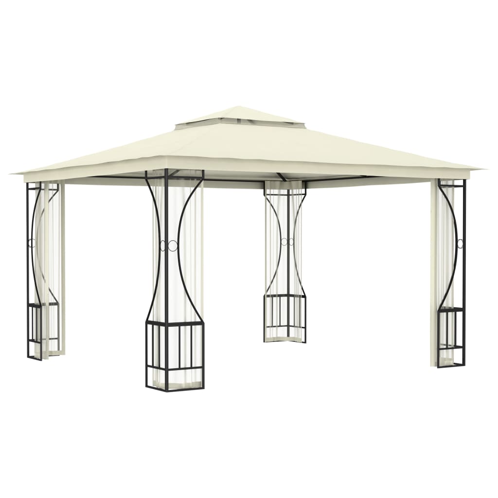 vidaXL Gazebo with with Nets 9.8'x9.8'x8.7' Cream