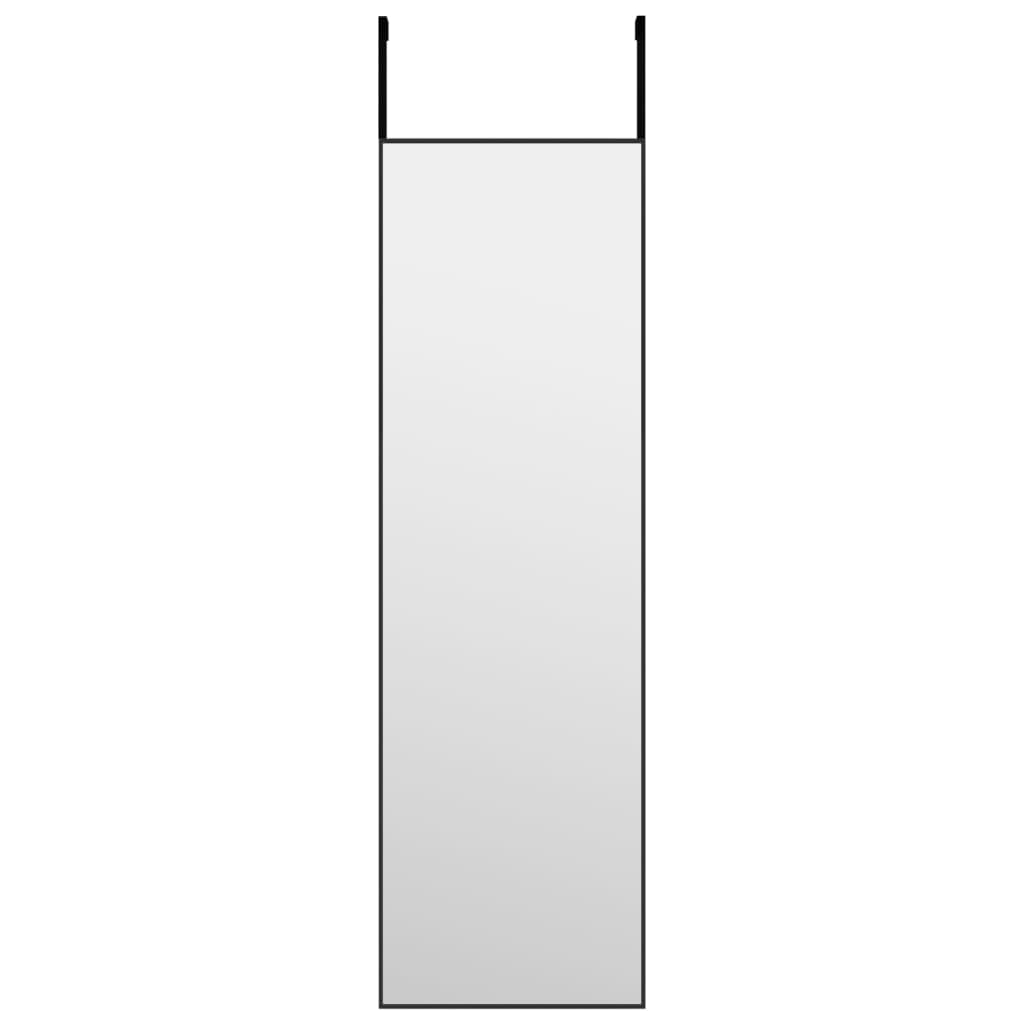 vidaXL Door Mirror Black 11.8"x39.4" Glass and Aluminum