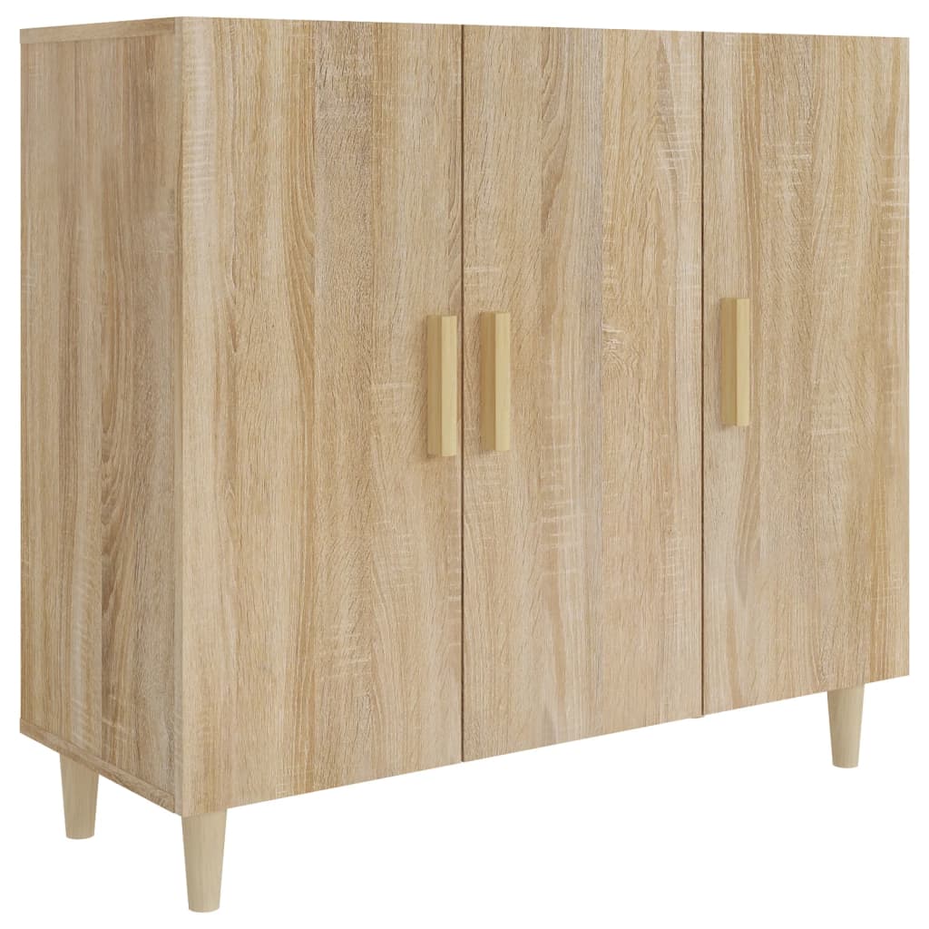 vidaXL Sideboard Sonoma Oak 35.4"x13.4"x31.5" Engineered Wood