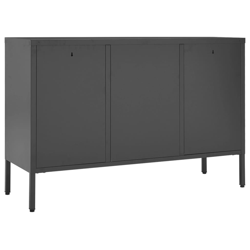 vidaXL Sideboard Anthracite 41.3"x13.8"x27.6" Steel and Tempered Glass