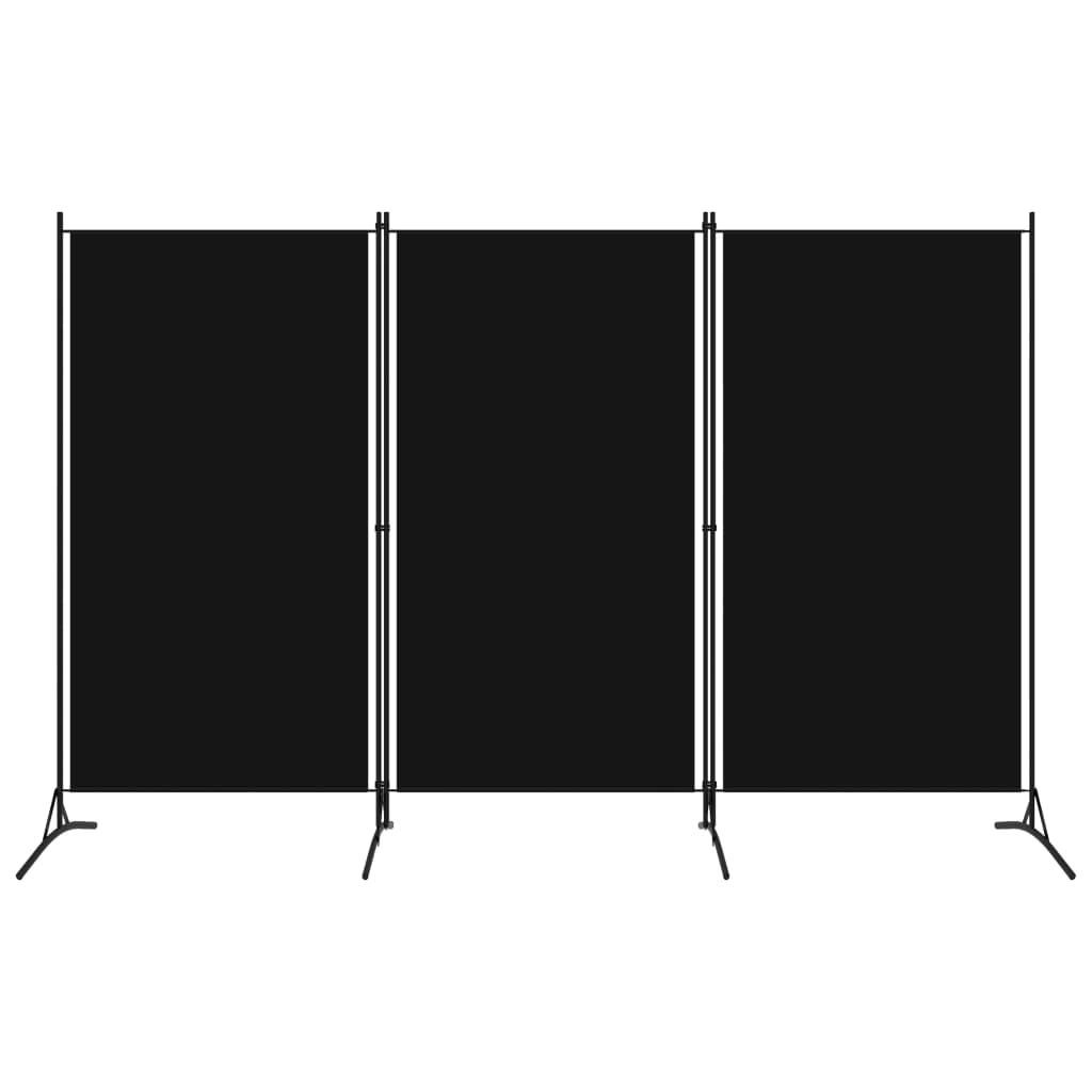 vidaXL 3-Panel Room Divider Black 102.4"x70.9" Fabric