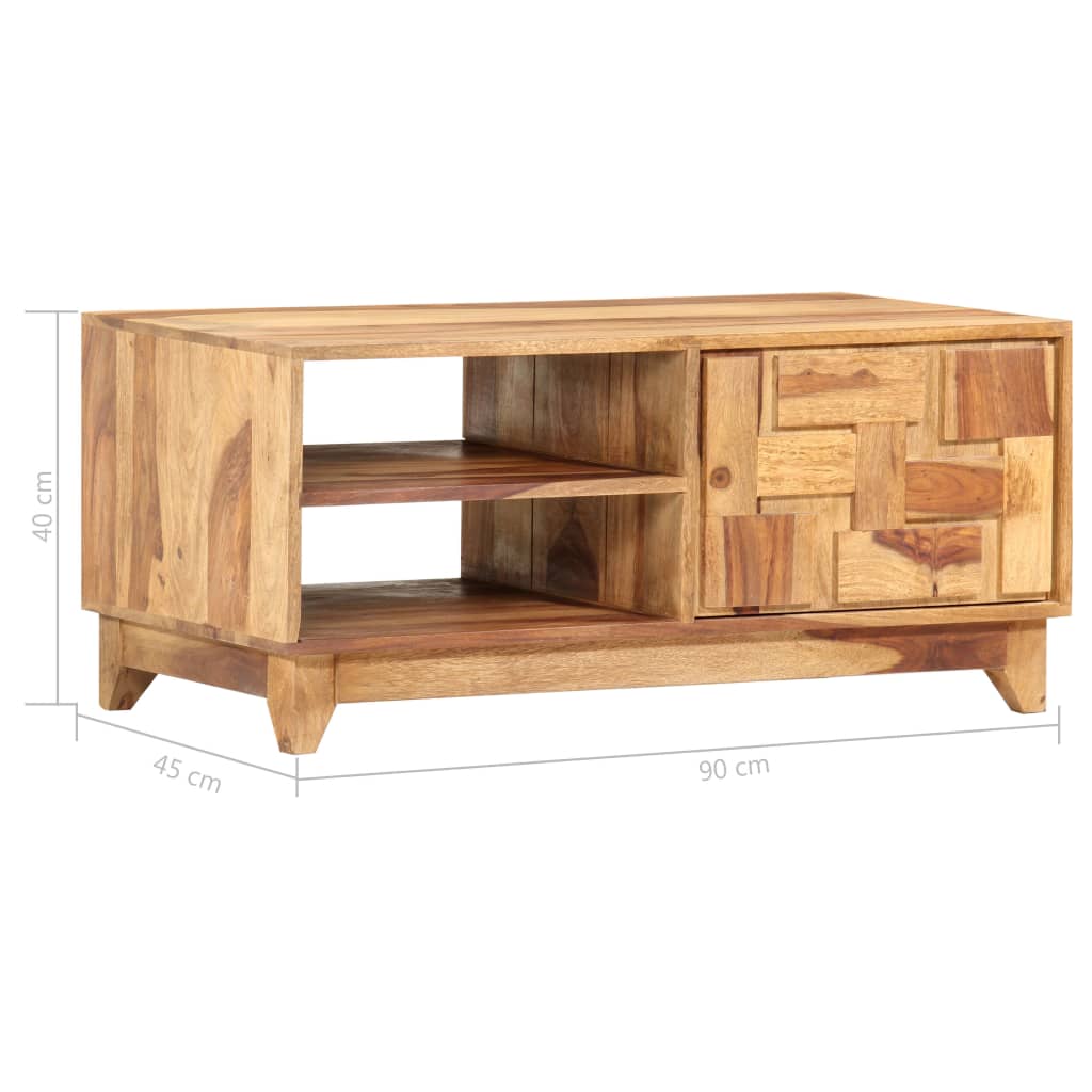 vidaXL TV Cabinet 35.4"x17.7"x15.7" Solid Sheesham Wood
