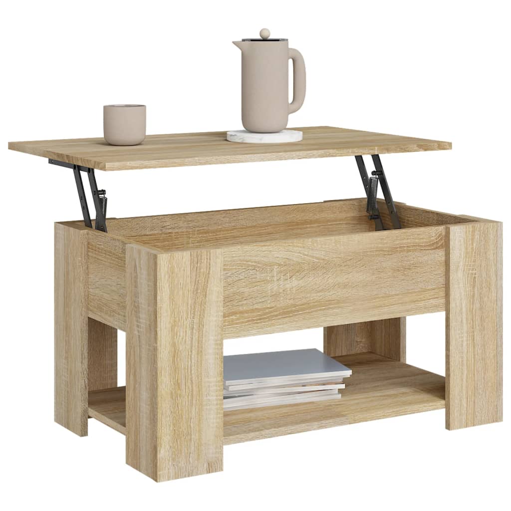 vidaXL Coffee Table Sonoma Oak 31.1"x19.3"x16.1" Engineered Wood