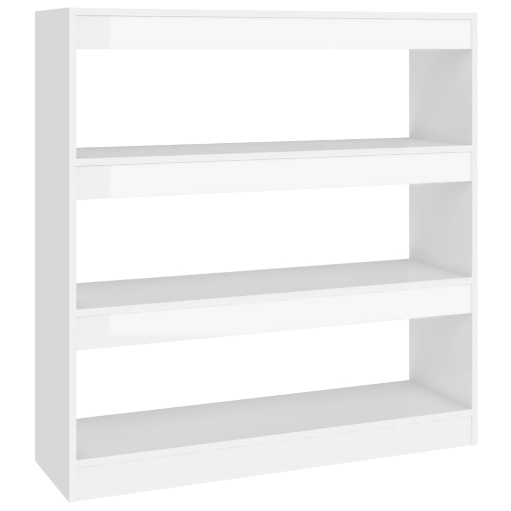 vidaXL Book Cabinet/Room Divider High Gloss White 39.4"x11.8"x40.6"