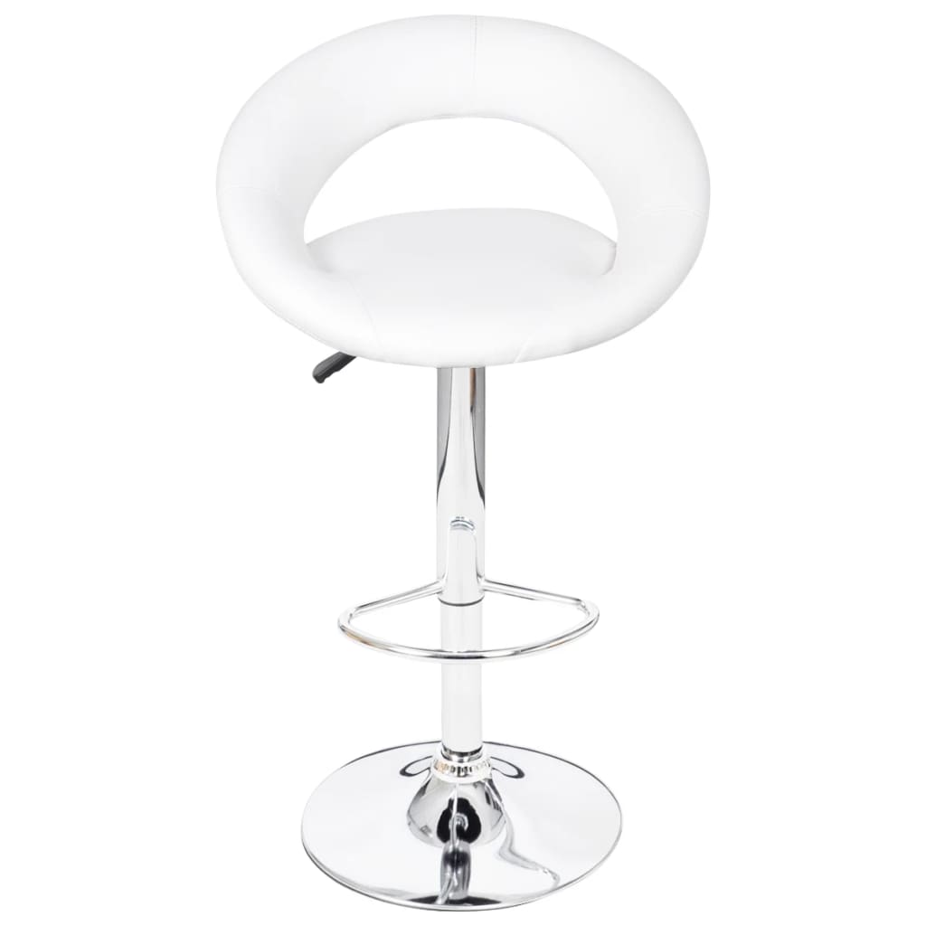 vidaXL Bar Stools 2 pcs White Faux Leather