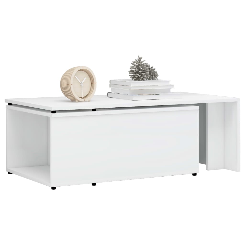 vidaXL Coffee Table High Gloss White 59.1"x19.7"x13.8" Engineered Wood
