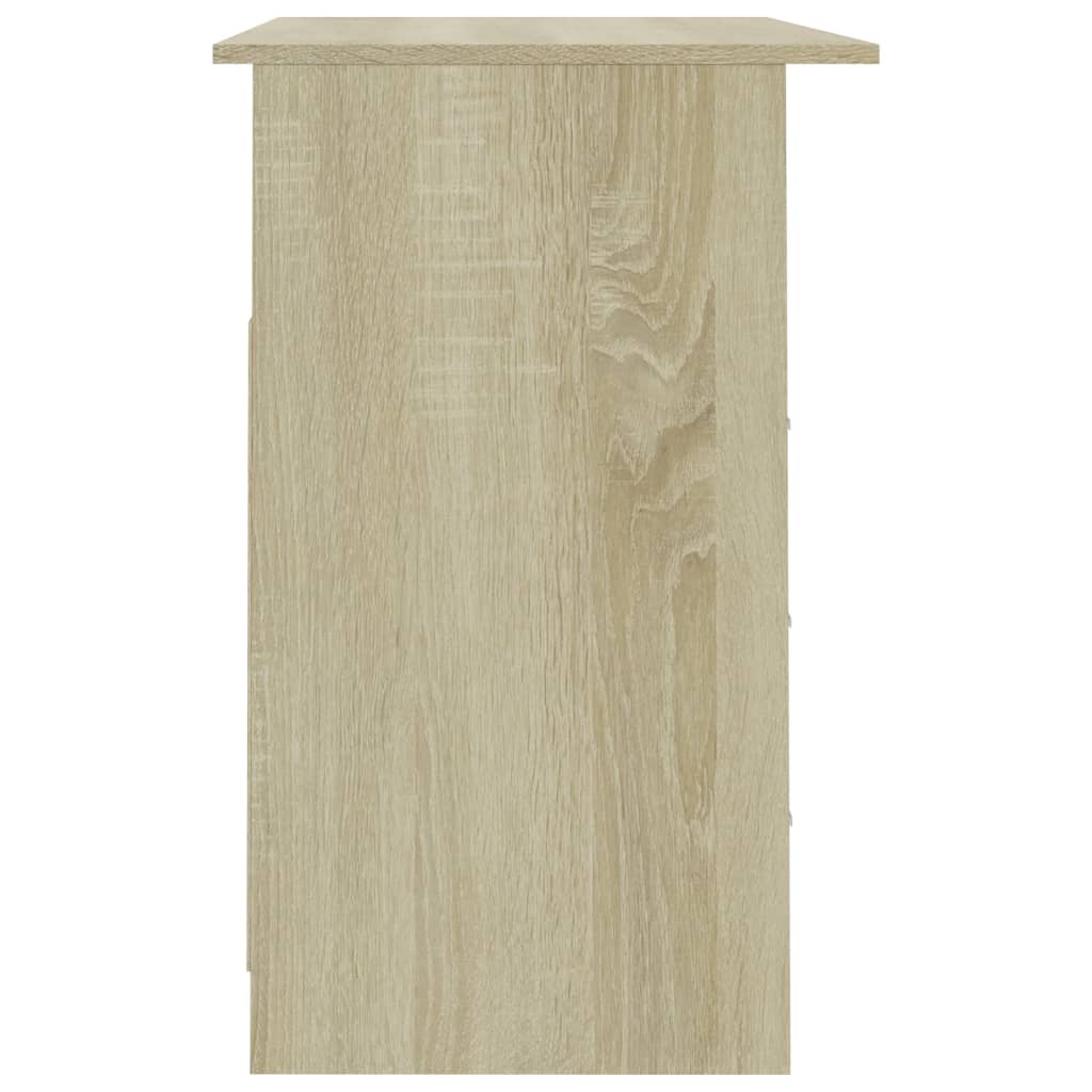 vidaXL Desk with Drawers Sonoma Oak 43.3"x19.7"x29.9" Engineered Wood