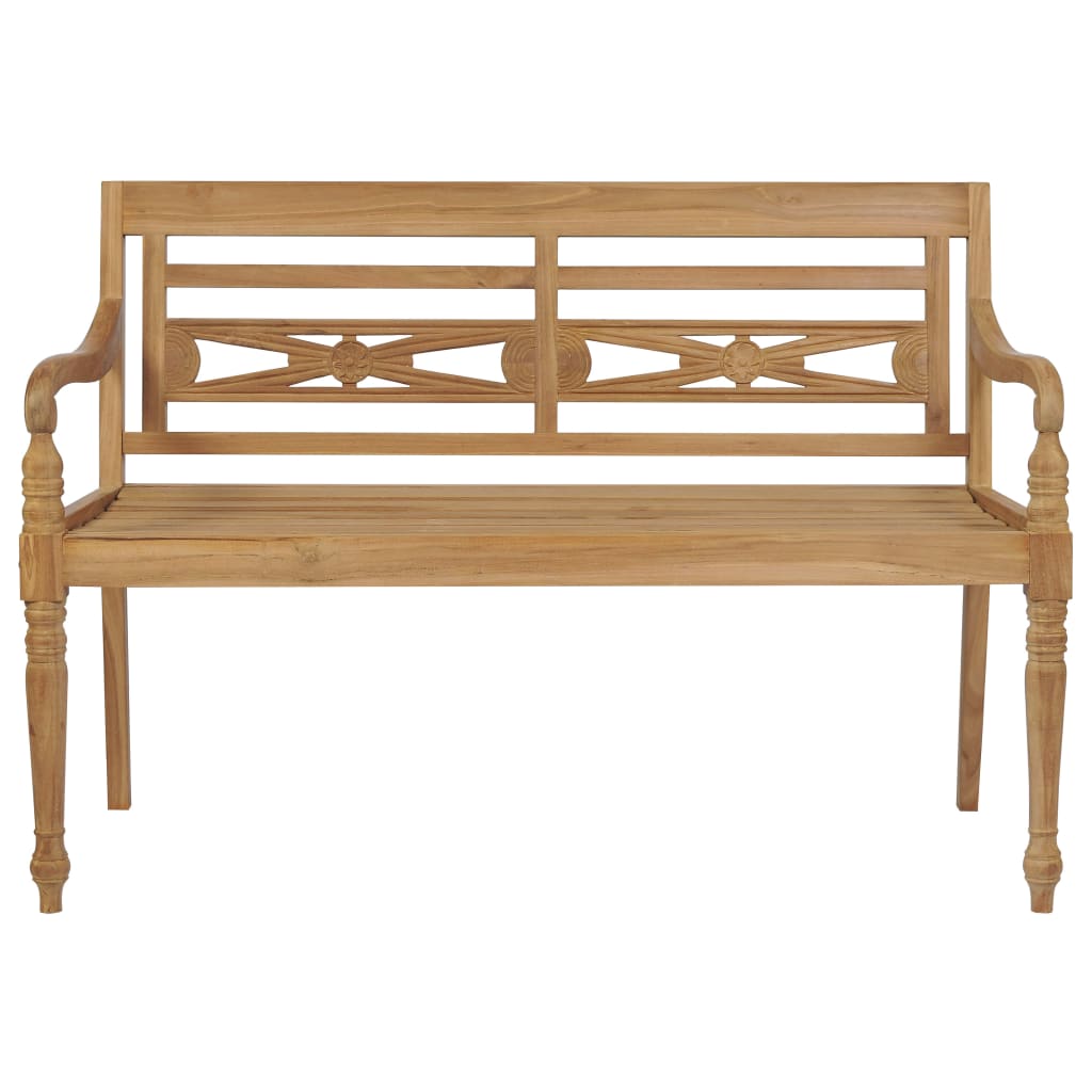 vidaXL Batavia Bench with Gray Cushion 59.1" Solid Teak Wood