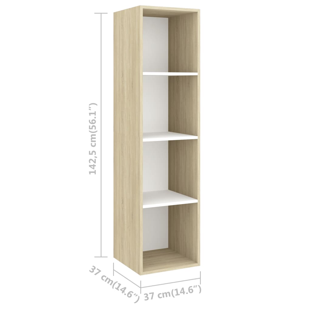 vidaXL Wall-mounted TV Cabinets 4 pcs White and Sonoma Oak Engineered Wood